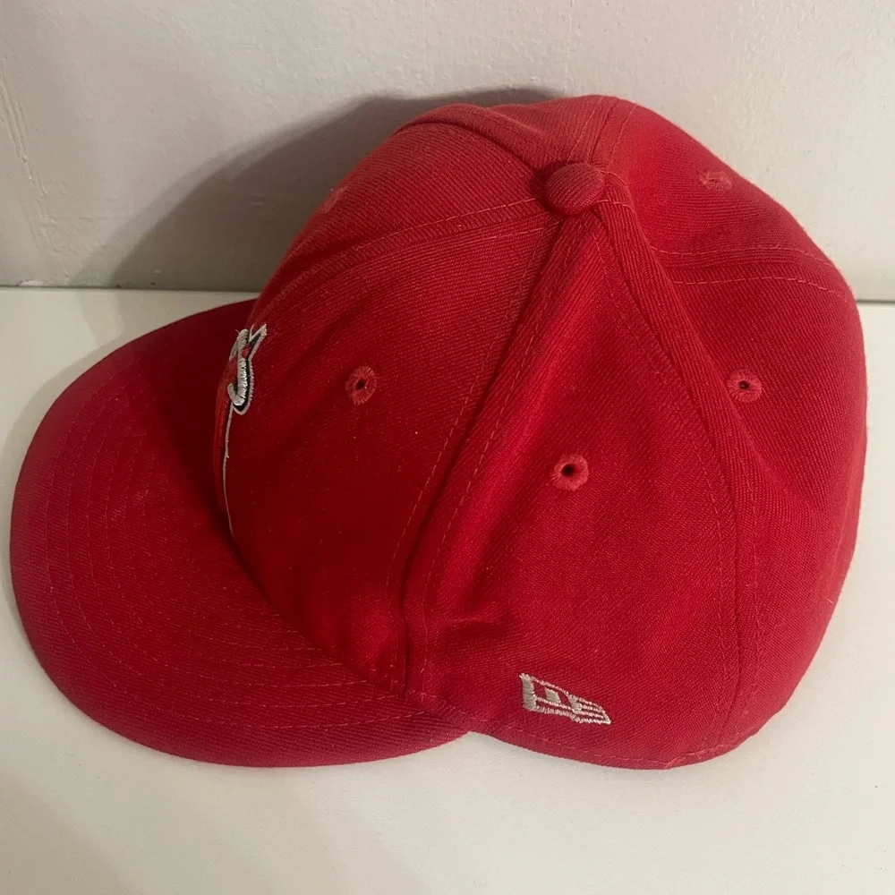 VTG Los Angeles Angels New Era Official Red Kids Baseball‎ Cap Size 7 3/8